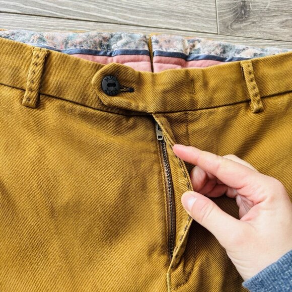 MMX Germany Chino Pants Mens 33/34 Stretch LYNX Brown Tan Comfort Quality - Picture 4 of 16